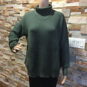 LULULEMON Cozy Calling Turtleneck Sweater Heathered Pesto Green